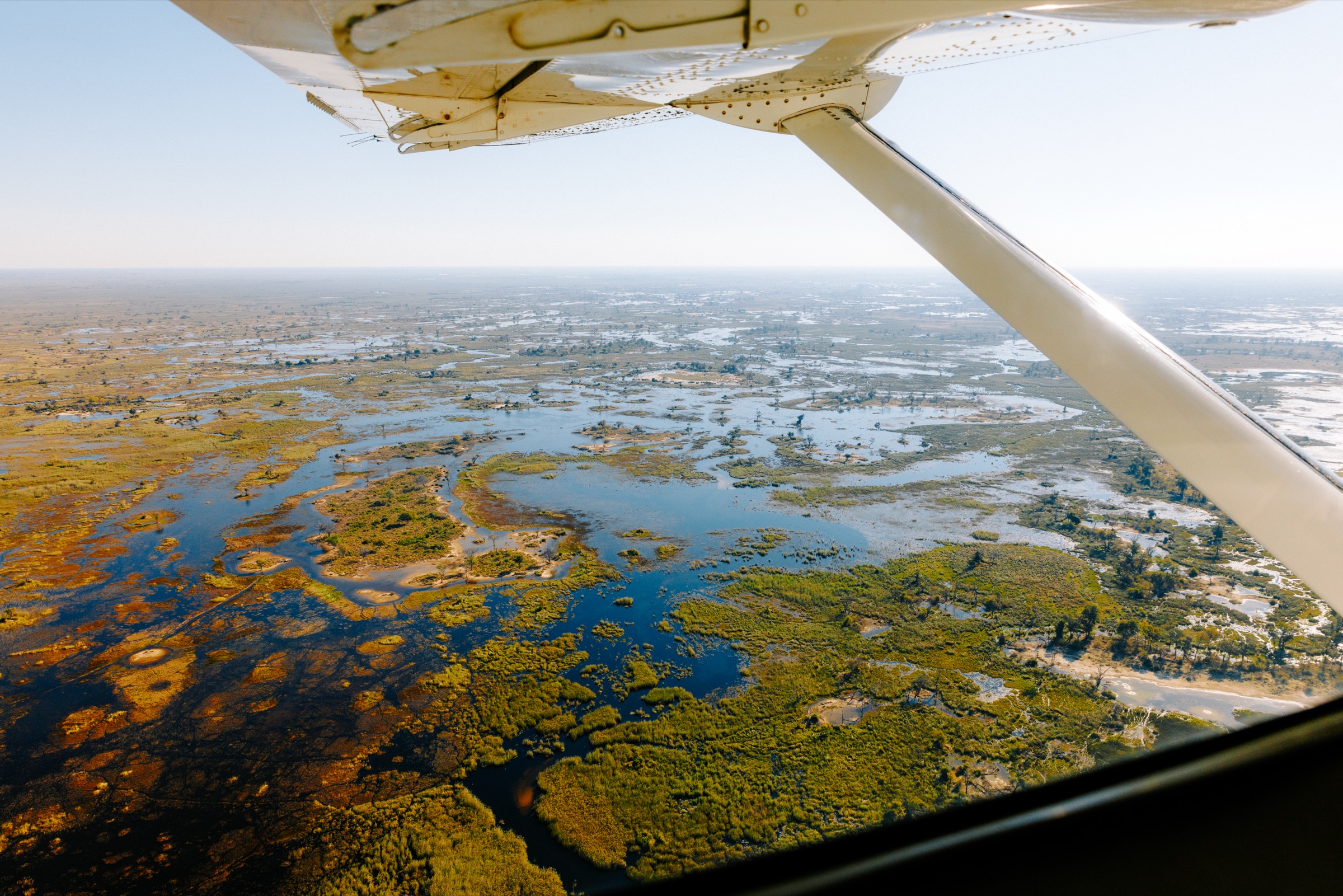 Botswana — arrival over the Okavango Delta