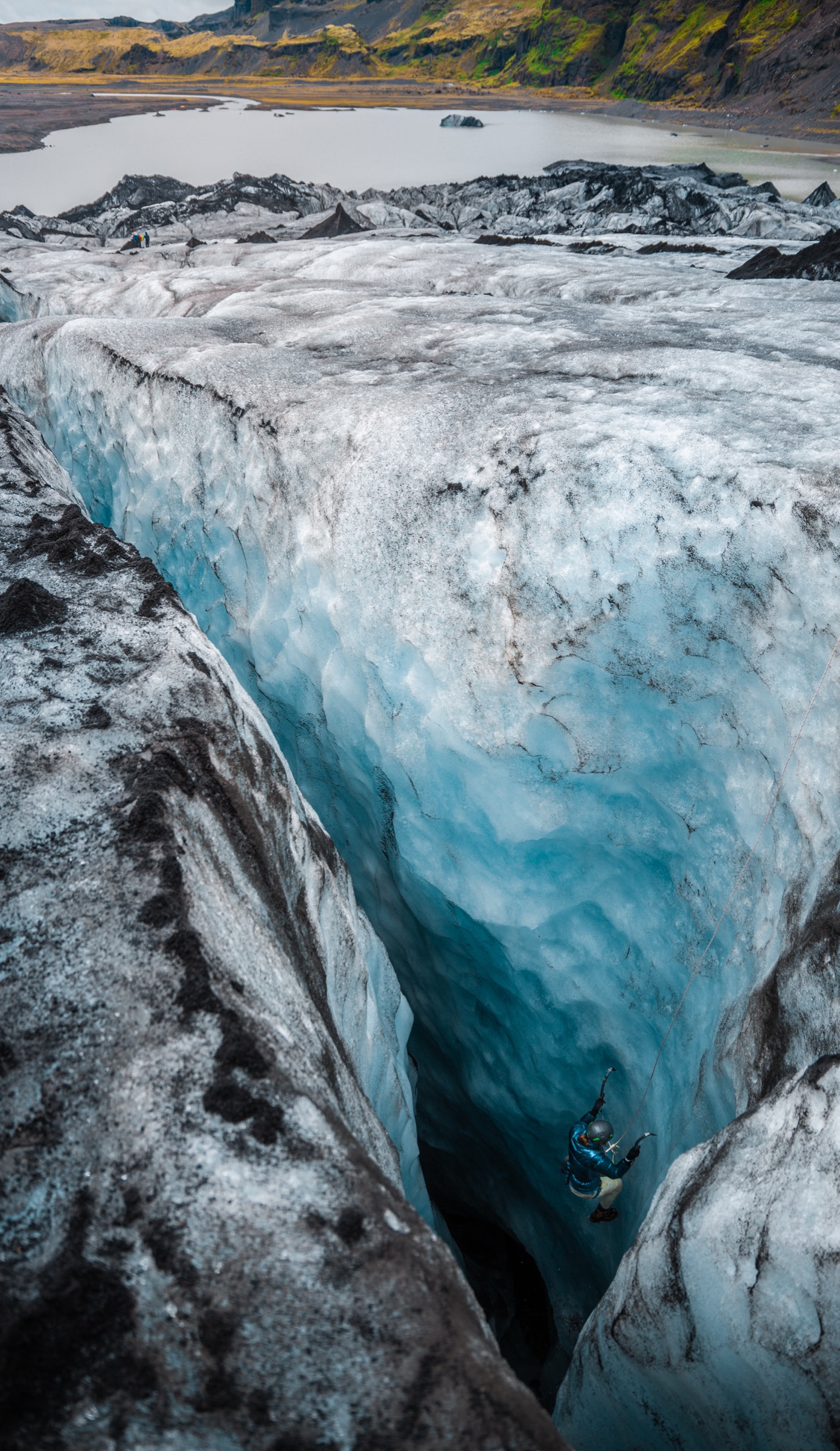 Iceland — glacier crevasse
